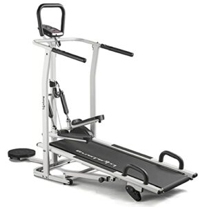 Lifelong LLTM144 Manual Multifunction 4 in 1 Treadmill (Jogger, Twister, Stepper and Push-up bar), 3 Level Manual Incline with Free Home Installation
